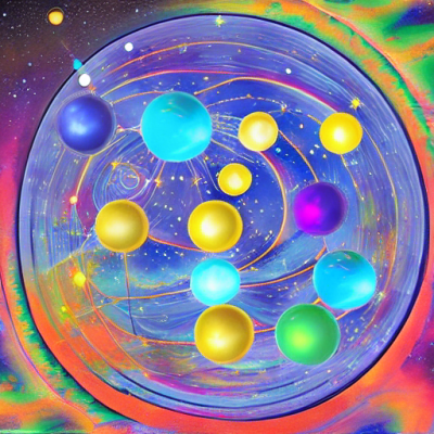 Solar System Dna Coding Gravity Constellation Psychedelic Colorful
